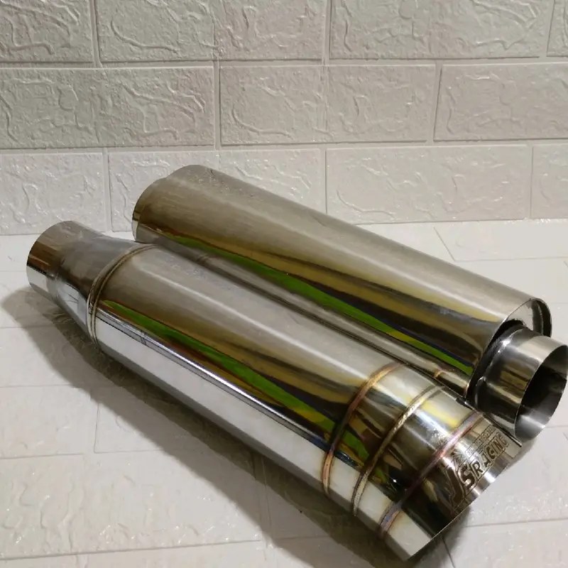 KNALPOT MOBIL STAINLESS  TELFIP/CUMI DARAT+RESONATOR SUARA GAHAR UNTUK MOBIL SOLAR/DIESEL 3