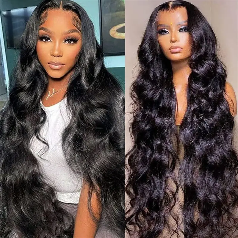 LEMODA Body Wave 13x4 Lace Front Wigs Human Hair for Women Lace Front Human Hair Wig With Baby Hair Natural Black