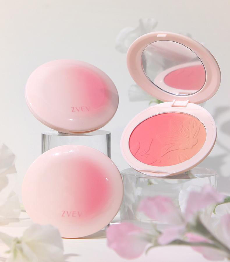 Product Introduction of 【buy 1 get 1 free】ZVEV Gradient powder blusher+brush, low saturation, improve atmosphere, can be used as concealer, 6 colors 15