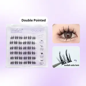 DOUBLE POINTED | Bulumata palsu instan tanpa lem eyelash adhesive bulu mata extension