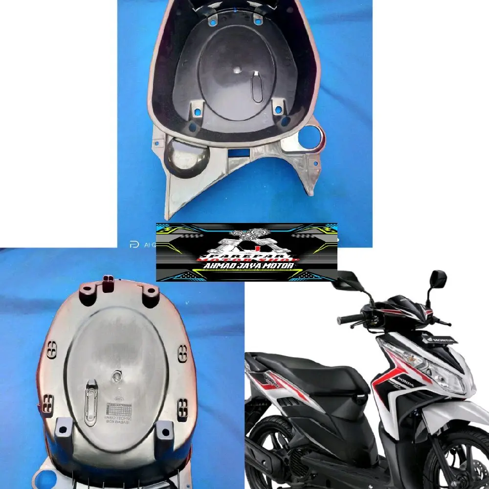 Box Bagasi Motor Vario Techno 110 Lama Karbu 2010 Baru Hitam Pekat Tebal Kuat Tahan Lama Siap Pasang Dudukan Jok Motorcycle