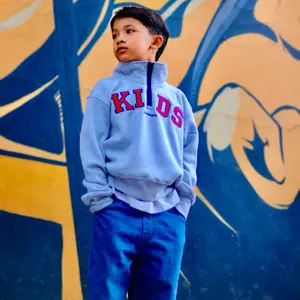 Kids Garage || Sweater Half Zipper (YKK) || Anak Lakilaki dan Perempuan || Cotton Fleece Super Soft Premium Bordir Fashion Casual Tebal