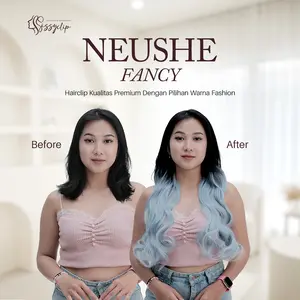 Sissyclip Shop -  NeU She Fancy Colours - U Extension Clip Wave With Various Colours / Hairclip Rambut Sambung Bentuk U Warna 60 CM Abu Coklat Golden Grey Merah