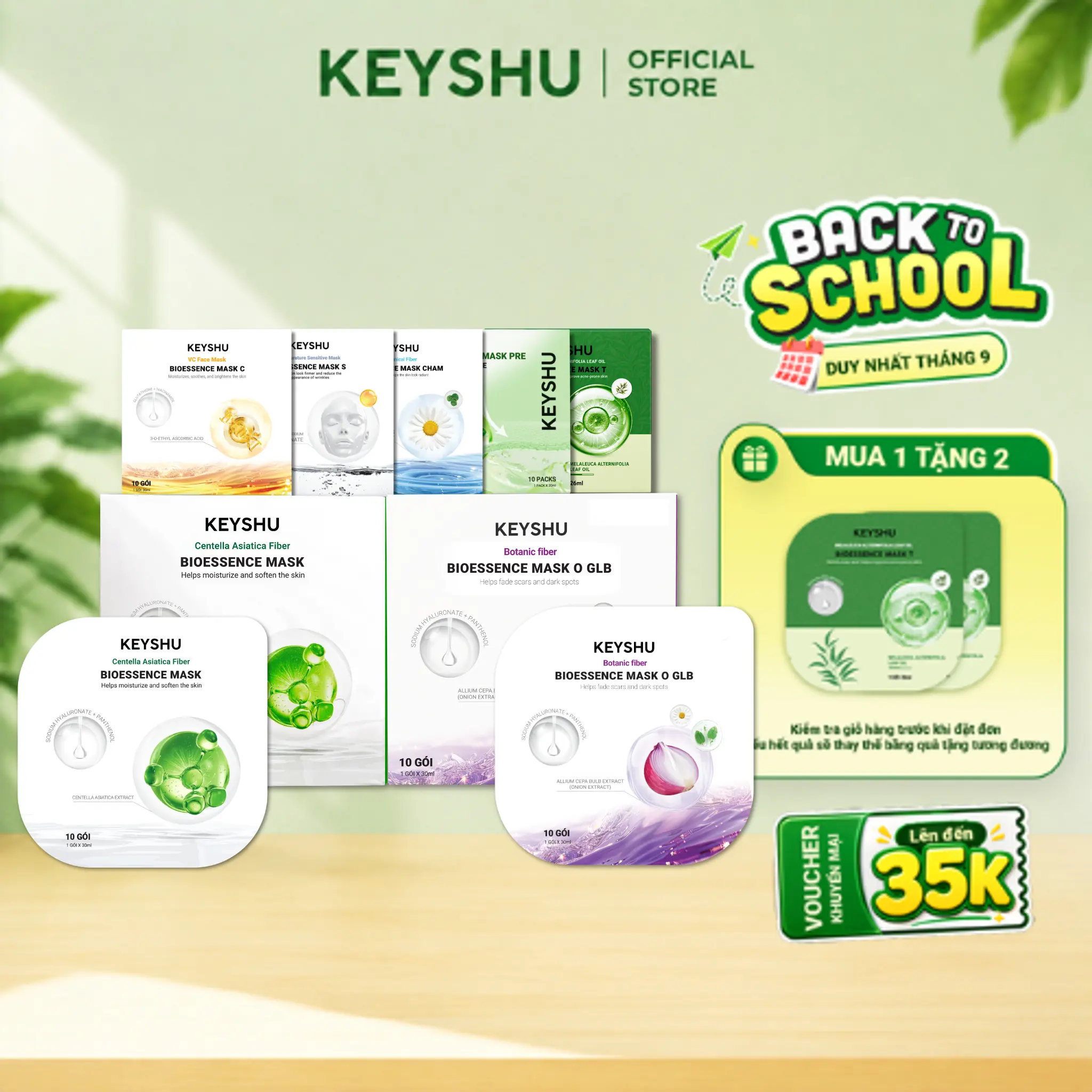 Mặt Nạ Sợi Xơ Rau Má Centella Fiber KEYSHU Dưỡng Ẩm, Làm Mềm Da, Hỗ Trợ Ngăn Ngừa Lão Hóa 30ML