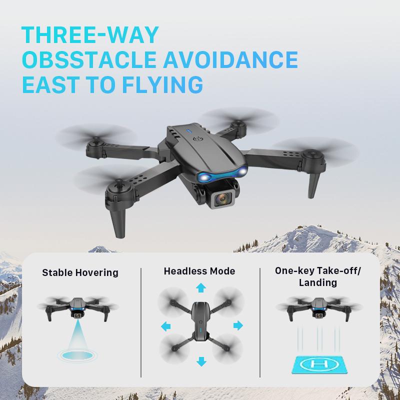 【COD】Drone E99 Pro 4K Kamera Ganda HD Drone Mini WiFi FPV Kamera Drone Luar Ruangan Dalam Ruangan Drone Remote Control Dapat Dilipat Hitam Accessories 3