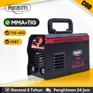 REAlM Mesin Las TIG-400 450W120A-Mesin LasListrik Tanpa Gas dengan Teknologi inverter & Anti StickingDaya Stabil untuk Besi 1.6-5.0mm | Cocok untuk Bengkel,Konstruksi & Perbaikan Rumah -Garansi 5 Tahun