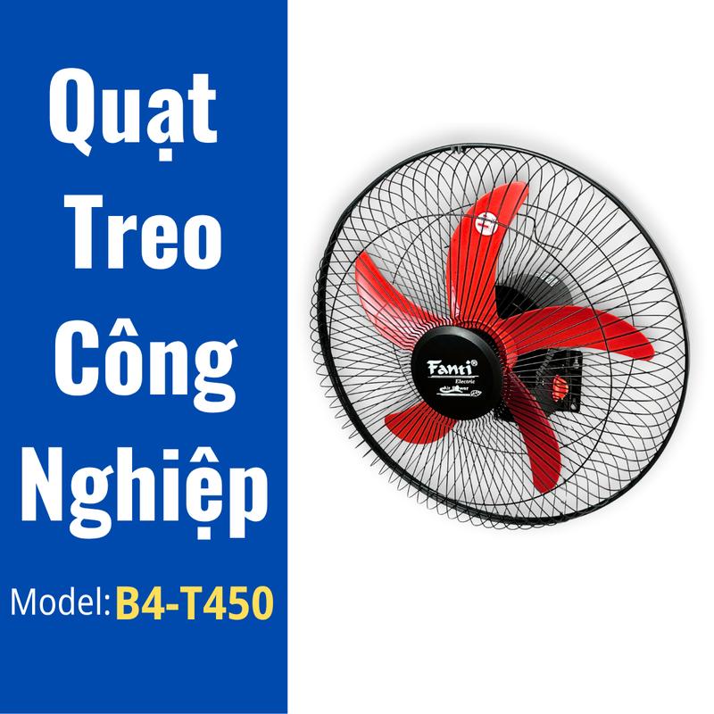 Quạt Treo Tường Công Nghiệp 1 Dây/ 2 Dây T450 Fanti - Cánh 40cm - Công Suất 43W.