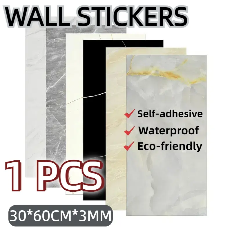 1PCS Wallpaper Dinding Dapur Stiker 3D PVC Marbel Granit Vinyl 30x60cm