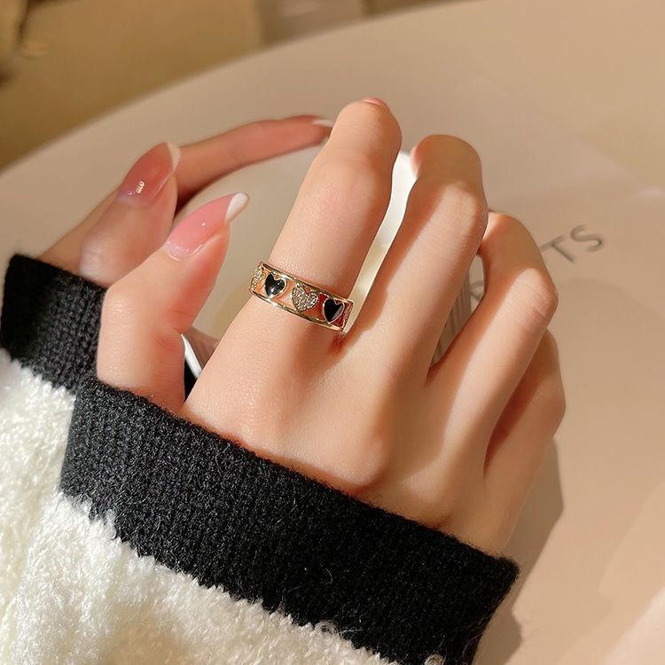 Cincin Fuji Love Ring Desain Korea Bunga Antikarat Wanita Simple Sterling Silver Perhiasan Elegan Alloy Mata Berlian Imitasi Fashion Emas Gold Women. B-06 0
