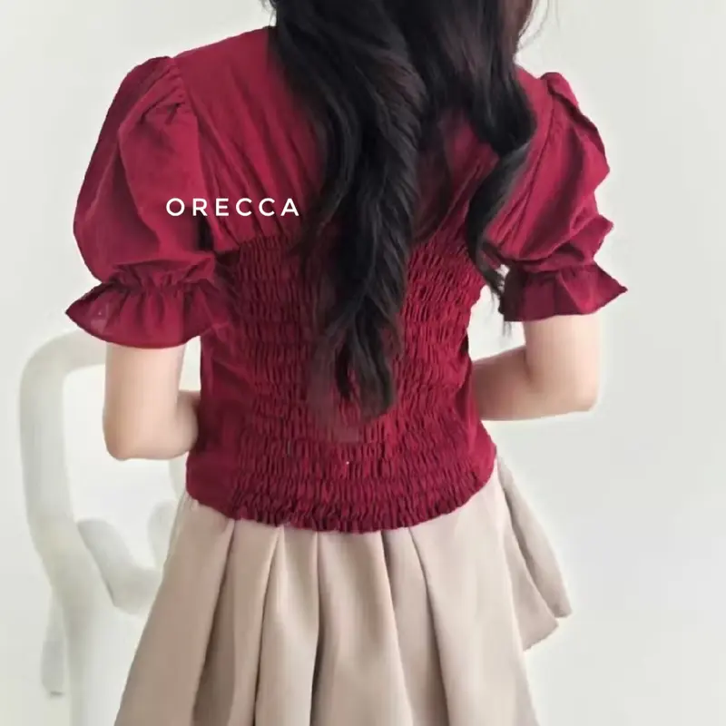 Aeri Top Atasan Tangan Pendek Pita Wanita Orecca 3