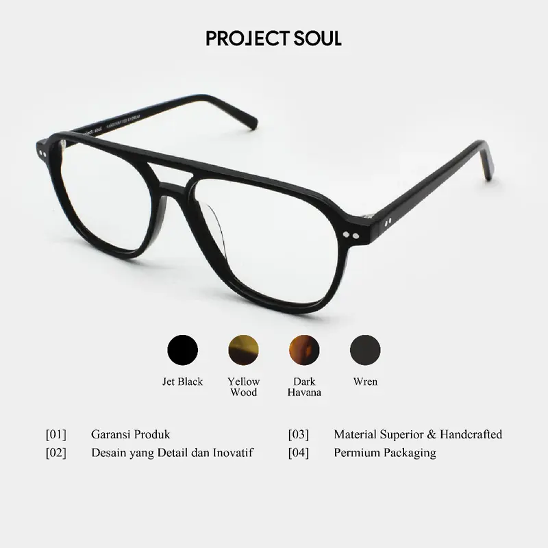 Project Soul - Brayden Eyewear Frame | Kacamata Baca Wanita/pria Unisex | Kacamata Minus / Silinder 1