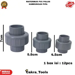 WATERMUR PVC POLOS SAMBUNGAN PIPA / WATERMUR PVC [ 1/2", 3/4", 1" INCH ]