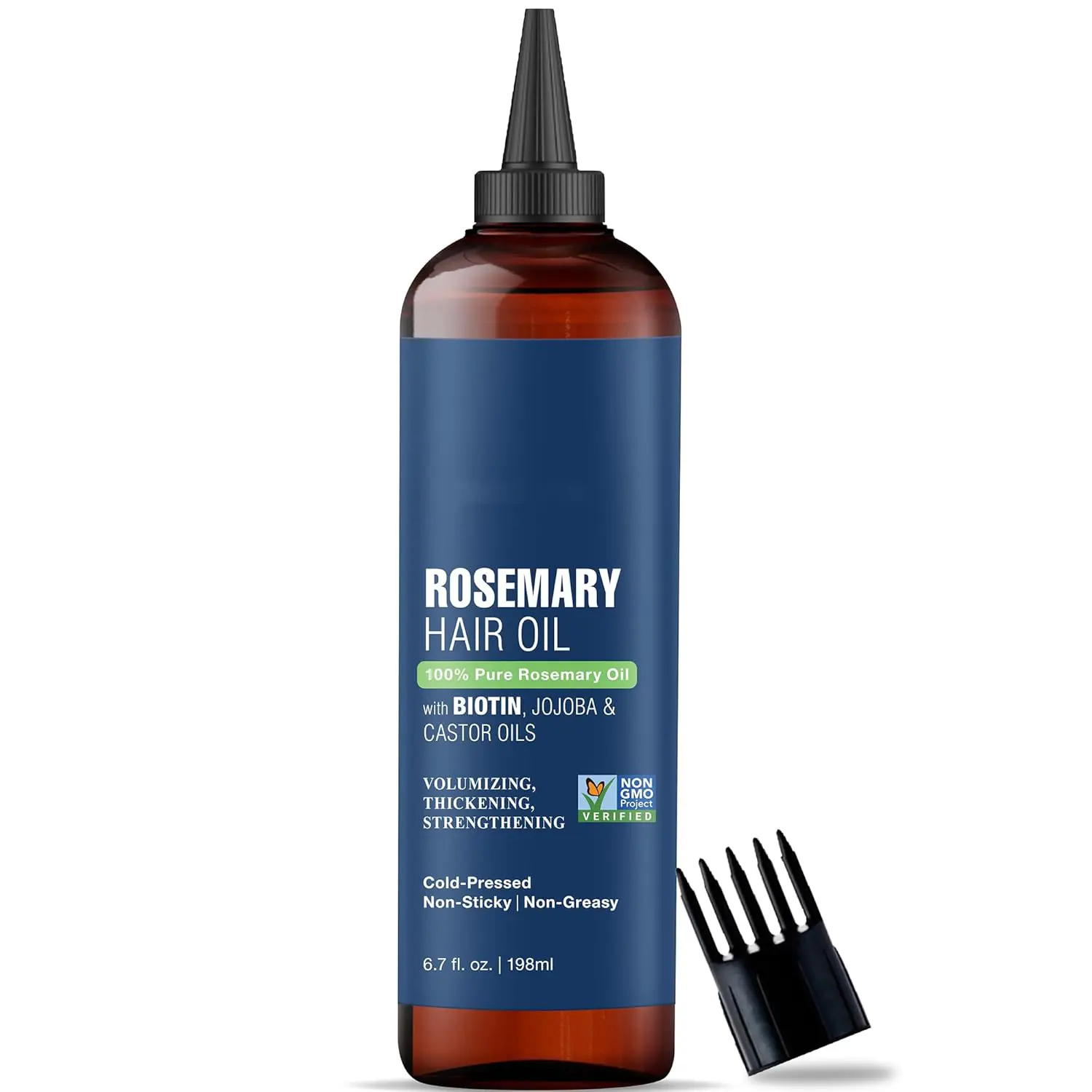 100% Pure Rosemary Oil For Hair Growth (6.7 fl oz) Infused With Biotin, Jojoba & castor Oil | Hair strengthening Treatment | Nourishing & Volumizing | Non GMO Verified Haircare Comfort