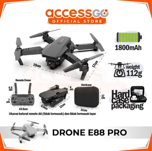 Drone E88pro Single Camera Foldable Drone Lipat BERGARANSI RESMI- cocok untuk pemula