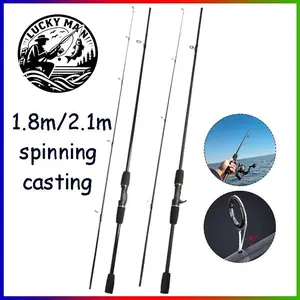 LUCKY MAN-Joran pancing travel model baru, berat lebih dari 2 kg, cocok untuk umpan 5-20 gram, joran casting berkualitas tinggi 1,8m/2,1m.