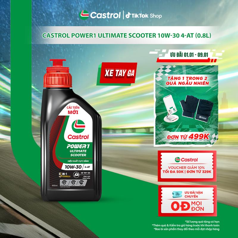Dầu nhớt xe tay ga Castrol POWER1 ULTIMATE SCOOTER 10W-30 0.8L