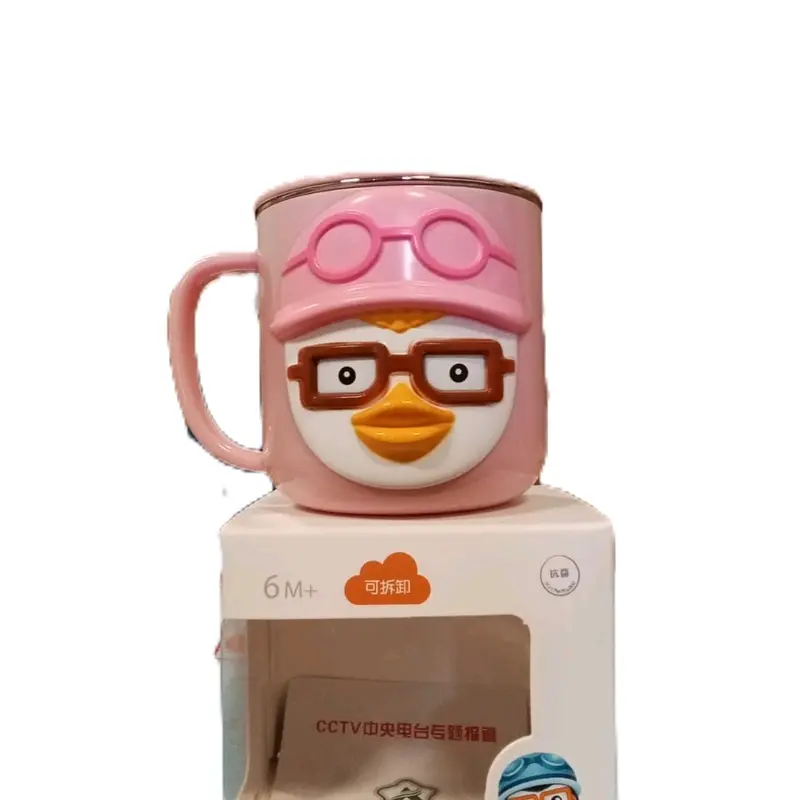 Gelas karakter 3D MUG STAINLIES PORORO Plastik Stainless Steel 0