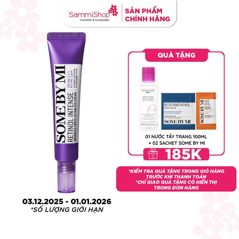 Some By Mi Kem dưỡng mắt Retinol Intense Advanced Triple Action Eye Cream 30ml