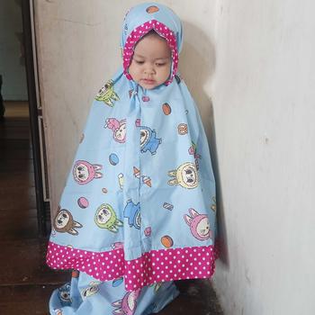 Product Review of MUKENA ANAK KARAKTER MUKENA ANAK MURAH 2-9TH Bunga Polka Dot Putih Muslim from d**i 0