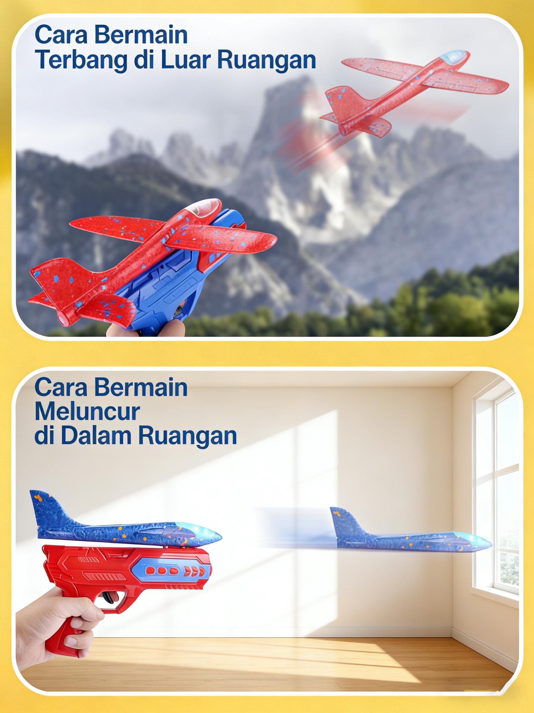 pesawat mainan pesawat Mainan Pesawat Terbang Peluncur Manual Jarak Jauh 10 Meter Bahan Foam Aman Untuk Balita Mainan Viral TikTok Koleksi Terbaru Hadiah Ulang Tahun Anak