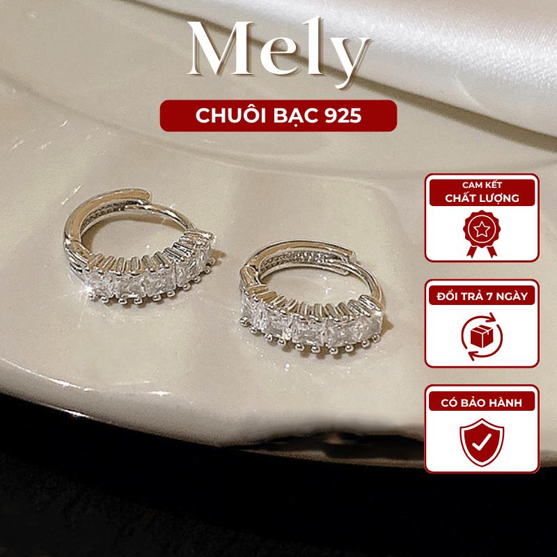 Bông tai tròn nhỏ đính đá cao cấp dành cho nữ - Mely VV79