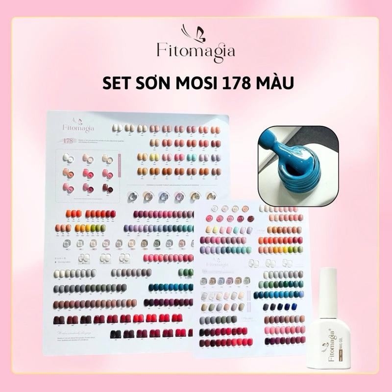 TẶNG BASE & TOP Set Sơn Gel 178 Màu FITOMAGIA - Full Gel Thạch Nhũ - Chai Lớn 15ml + Tặng 2 Bảng Màu Lớn