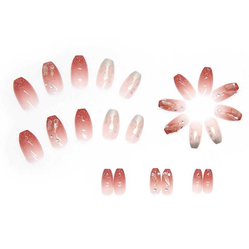 Kuku Palsu Extension 24pcs Nails / Kuku  Palsu Motif Free Lem Cair Kuku panjang 7