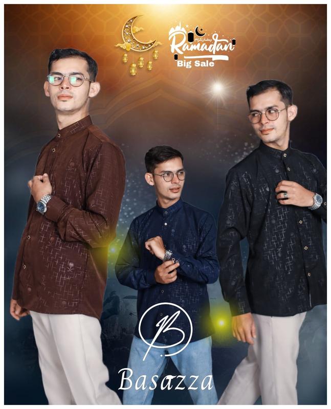 Koko Embos Ajwah Daily muslim wear baju  kemko  Pria  Dewasa Lengan panjang koko Sultan Nyaman 1