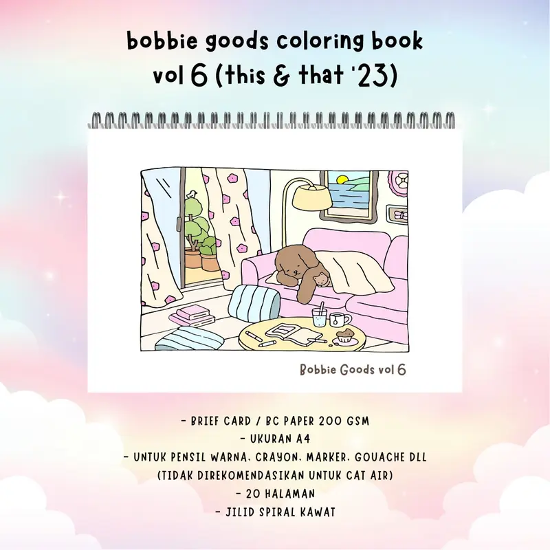 Bobbie Goods Coloring Book Vol 6 20 halaman buku mewarnai kertas BC tebal 200 gsm 0