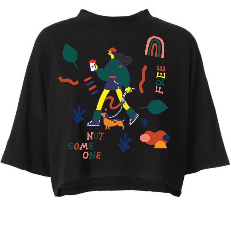 Happy Day Oversize Crop Tee