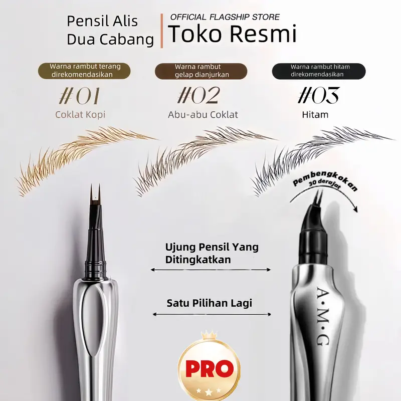 NEW Eyeliner Model Tip Liquid Pen Eyebrow Alis Dua Cabang Waterproof, Pensil Alis Natural Serat Tahan 24 Jam Eyebrow Pen, Pembentuk Alis Serat Natural, Smudgeproof Pencil Alis COD 0