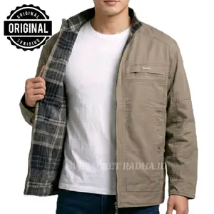 Jaket pria dewasa terbaru 2025/jaket cowo keren 2025 model terbaru/jaket pria terbaru 2025/jaket cowo deweasa pria/jaket cardinal original asli 2025 Katun Lembut Nyaman Panjang Tebal Denim Hijau Kain Casual Cowok Distro Kotak Merah Hitam Putih