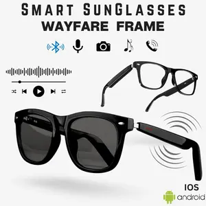 ELAVO E13 Kacamata Pintar Bluetooth Anti UV Stereo Speaker Touch Wireless HiFi Monster Sound Outdoor Unisex dengan Voice Assistant dan Baterai 100mAh