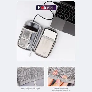 Rokeet Pouch Power Bank Gadget Softcase Tas Gadget Travel Organizer