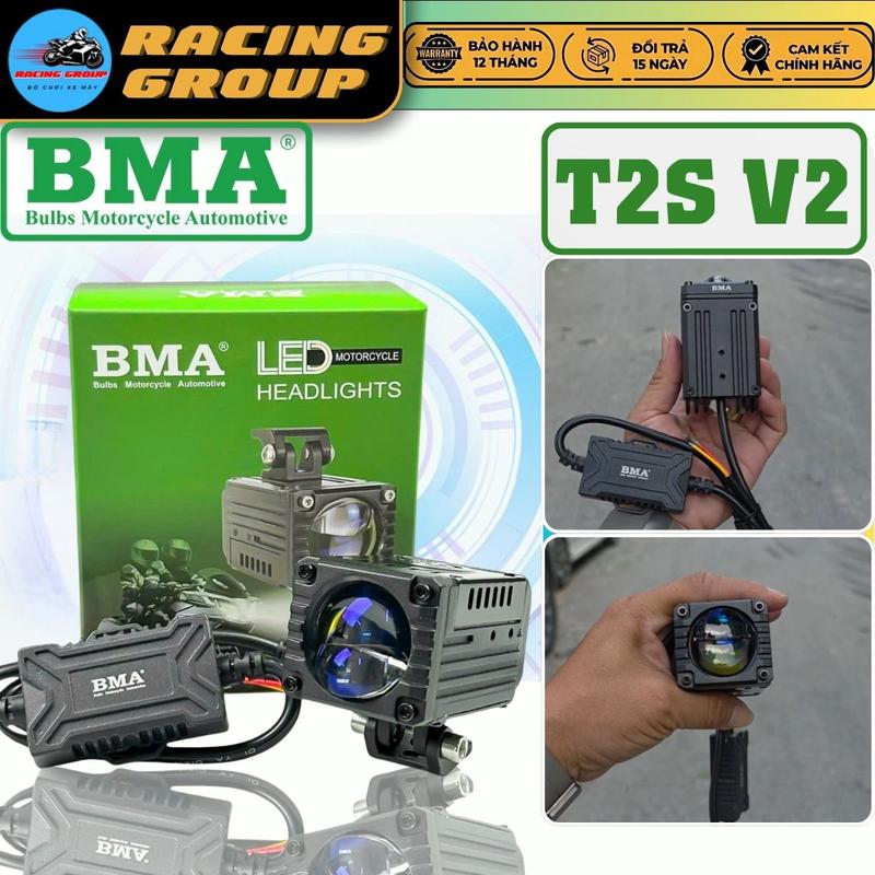 Đèn Trợ Sáng BMA T2S V2 Bản Nâng Cấp Công Suất 60W Có Mặt Cắt Chống Chói Chống Nước IP68- BH 1 Năm