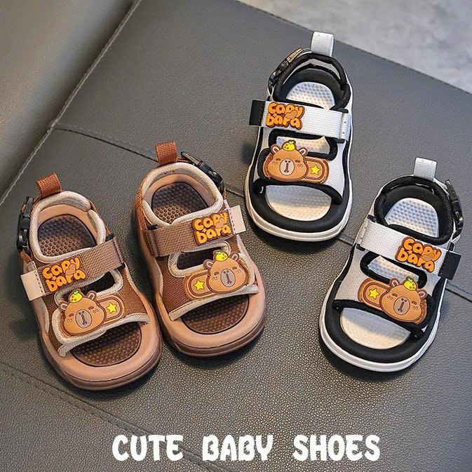 ( From Bé Tăng 1 Size) Dép Quai Hậu Sandanl Cho Bé Trai Bé Gái Chất Dây Dù Dán 2 Quai Điều Chỉnh Size 24-35 Nhẹ Mềm Hình Capy