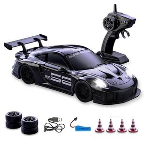 リモコンレーシングカー、1:24スケール電動ドリフトカーモデル、ライト付き、誕生日ギフト、男女兼用おもちゃ、屋内外用、リチウムバッテリー