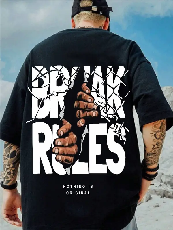 Baju Pria Oversize Jumbo Size M|L-3XL Distro Kaos Pria T-shirt Korean Style Lokal Motif Sablon Atasan Dewasa Oblong Cowok Keren Santai Simple-Barak 4