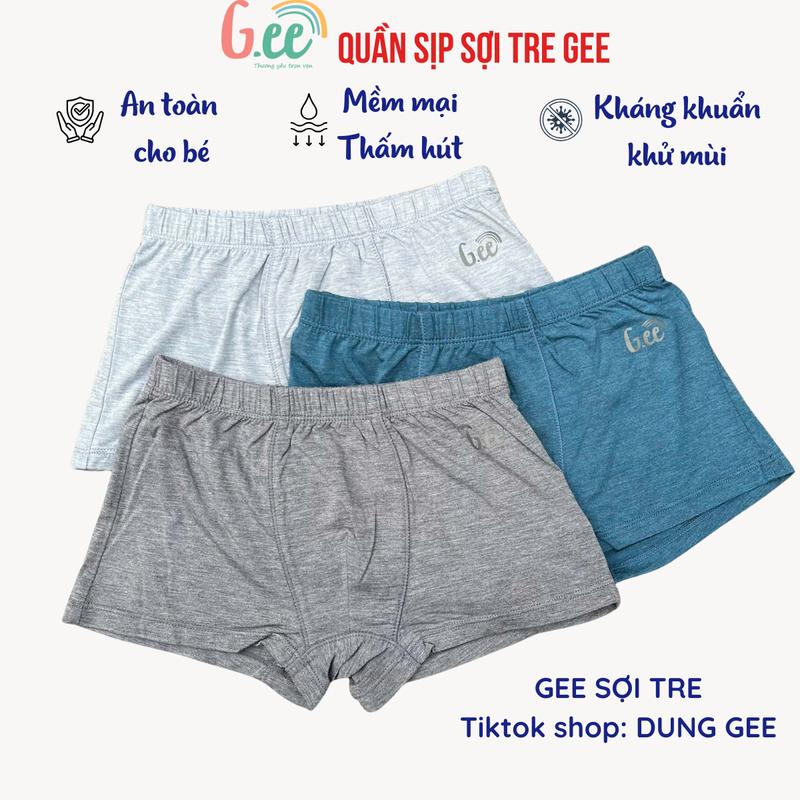 Quần Lót Bé Trai Quần Sịp Chun Nhỏ Quần Xì Vải Sợi Tre Và Vải Gỗ Sồi Kháng Khuẩn Khử Mùi Tự Nhiên Size 10-75kg Gee; Quần chun nhỏ cho bé tập mặc động vật hoạt hình l