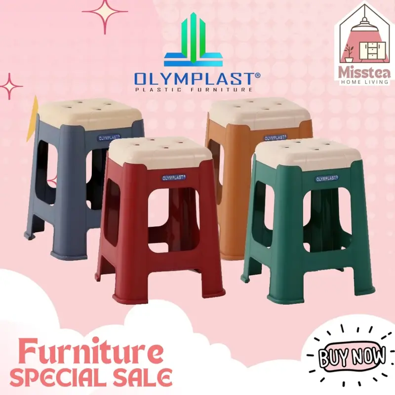 [READY STOCK] OLYMPLAST KNITTING STOOL / KURSI BASO / BAKSO / TUMPUK / CAFE / SERBAGUNA / MINIMALIS Plastik Bangku 0
