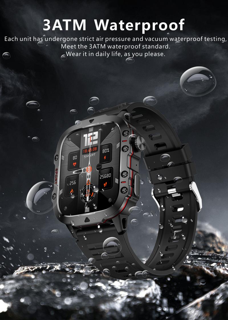Product Introduction of สมาร์ทวอทช์, 2023 ใหม่, สำหรับผู้ชาย, ทหารแบบขรุขระ, การโทรด้วยบลูทูธ, คุณสมบัติกีฬา, พร้อมอัตราการเต้นของหัวใจ, กันน้ำ IP68, เหมาะสำหรับกิจกรรมกลางแจ้ง, เข้ากันได้กับ Android และ IOS 47