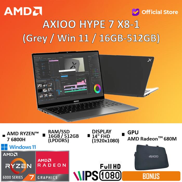 Promo AXIOO HYPE 7 AMD X8-1 Ryzen 7 6800H 16GB 512GB W11 14.0FHD IPS ...