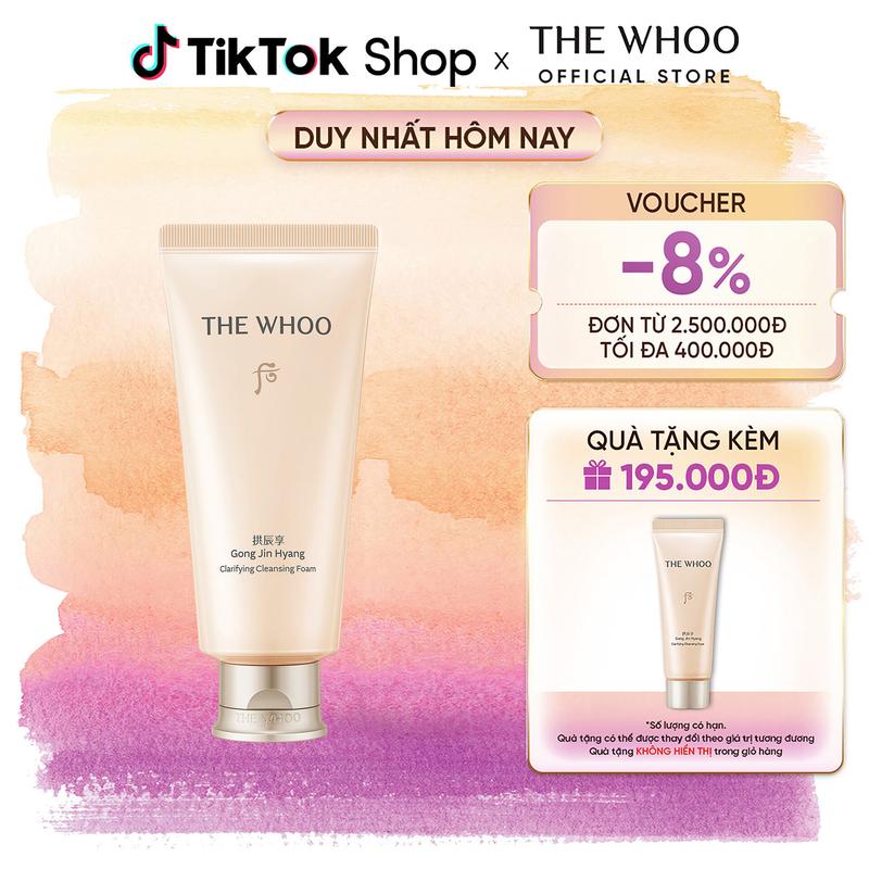 [THE WHOO OFFICIAL] Sữa rửa mặt dưỡng ẩm The history of Whoo Gongjinhyang Facial Foam Cleanser 180ml
