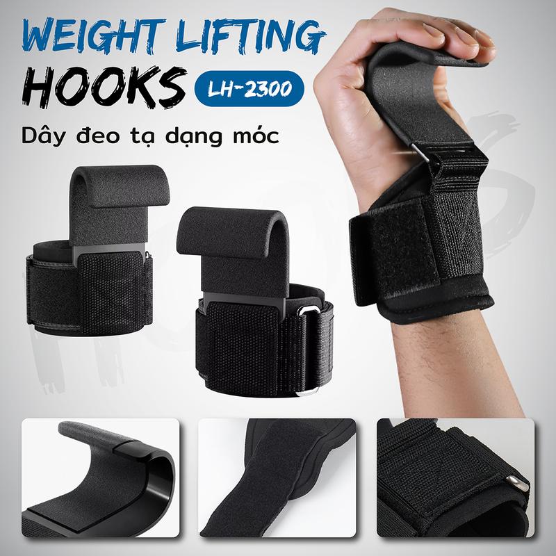   All-LH BG-Dây Quấn cổ tay Có Móc Nâng Tạ,Tập Xà Đơn Chính hãng - Hỗ trợ kéo xà tập lưng 