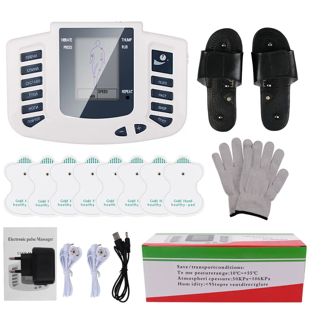 8Mode EMS Acupuncture Body Massager Eletric Muscle Stimulator Physiotherapy Tens Digital Pulse Massage Machine Health Care Relax