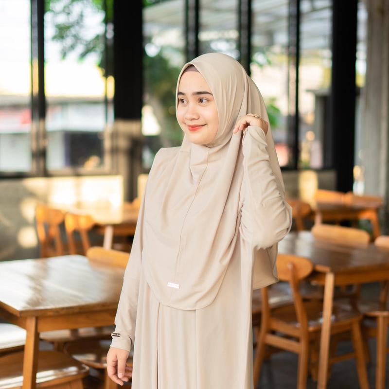 Humaira Dress - Nameera Style - Abaya One Set, Batwing, Bahan Jersey, All Size, Busui Friendly 6