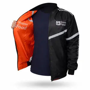 Jaket Bolak Balik Shf Hitam - Jaket Driver Bolak Balik Hitam - Jaket Shp food Hitam - Jaket Motor Pria Hitam Full Bordir