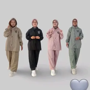 jas hujan setelan Urwah bahan pvc berkualitas pria dan wanita