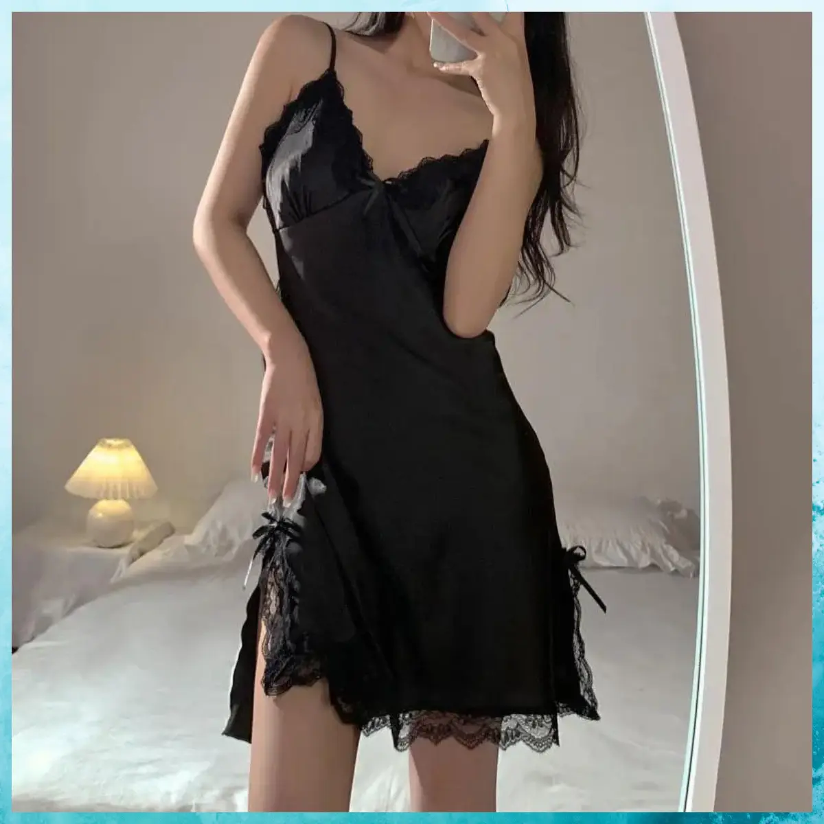 Baju Tidur Renda Lace Mesh Babydoll Baju Tidur Mini 1032