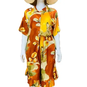 Baju Setelan kemeja pendek celana pendek ruffle Mariska Rayon